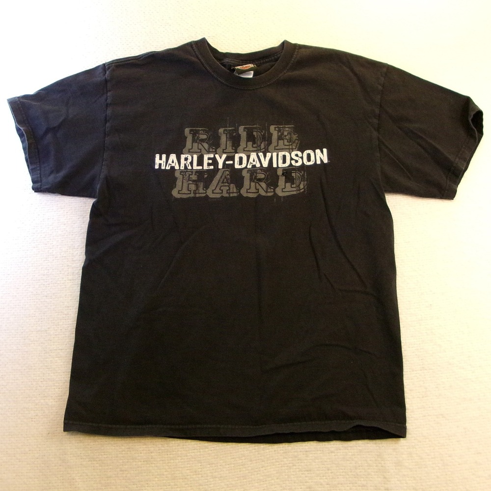 Harley Davidson Shirt Mens Large Black Spitzie's Albany NY Ride Hard Graphic Tee